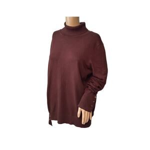 Chic Chocolate Brown Long-sleeved Turtleneck Size XL